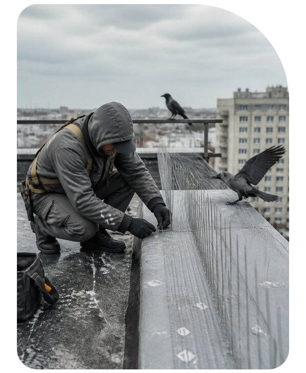 Защита от ворон под ключ в Петропавловске-Камчатском по цене от 5181 р. | Сенат-Птк